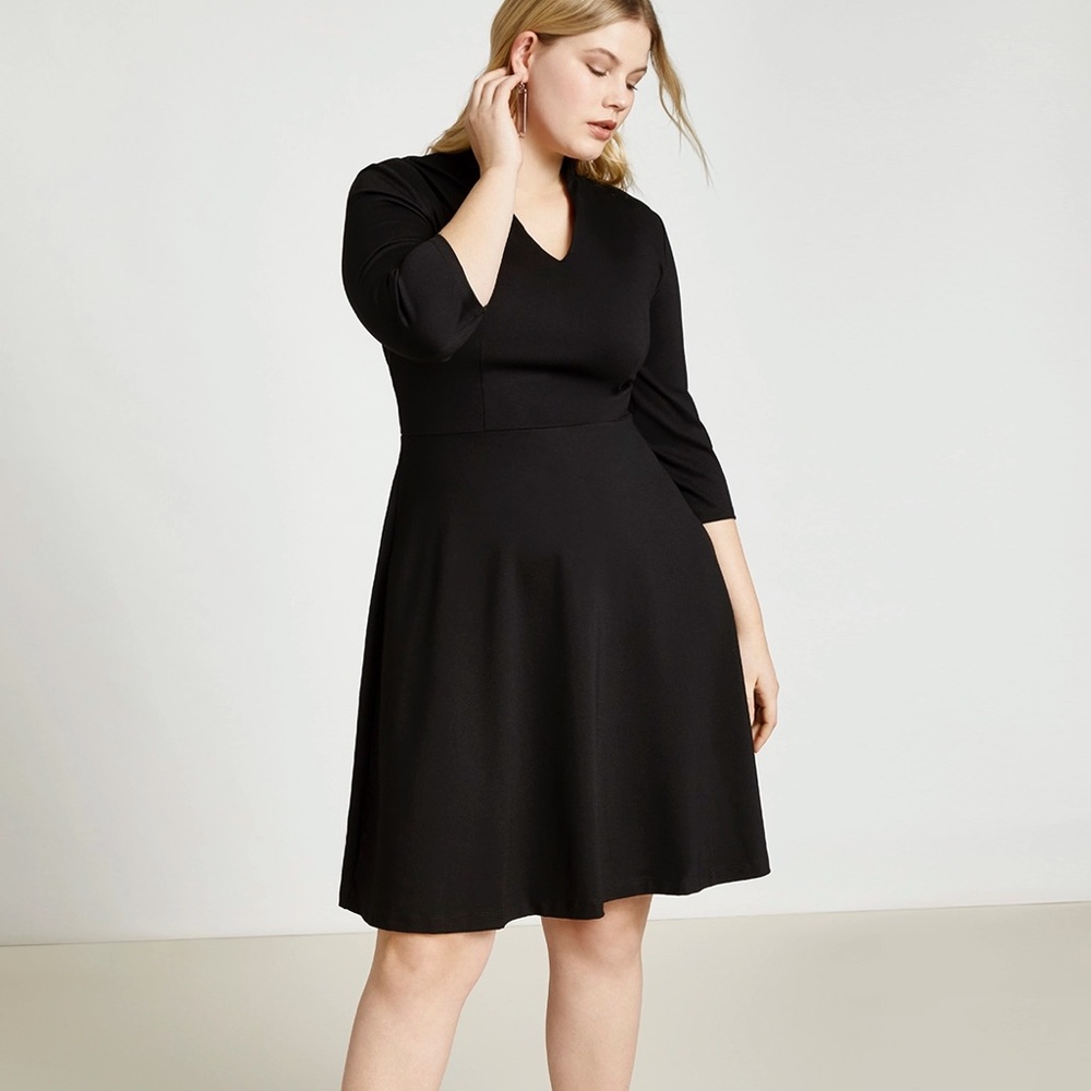 ELOQUII V neck A-line dress